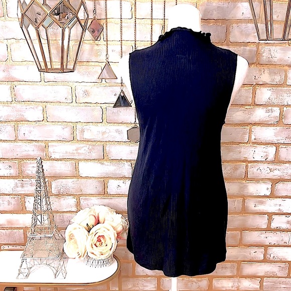 Ann Taylor Loft Navy Ribbed Mock Neck Tank Top, Women’s Size Small. - Picture 5 of 7
